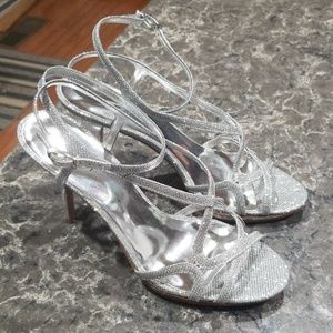 Nine West silver heels